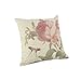 Createforlife Home Decor Cotton Linen Square Throw Pillowcase Cushion Cover Pillow Shams Pink Butterfly Fly to the Blossoms 18