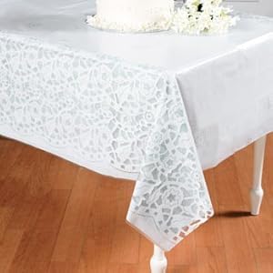 Plastic Wedding Lace-Printed Tablecloth