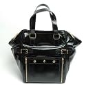 Yves Saint Laurent YSL Downtown Black Patent Leather Tote Bag
