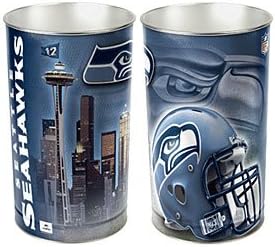 Seattle Seahawks 15" Wastebasket Trash Can NFL Football