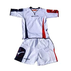 Ens. Maillot + Short Blanc/Bleu marine/Rouge Taille XXS (10 ans)