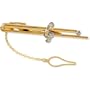 Men's Treble Clef Clasp Metal Tie by Umo Lorenzo Clip in Silver