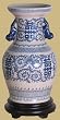 Asian Furniture & D&eacute;cor - 14" Chinese Ceramic Porcelain Flower Vase w/ Double Happiness Symbol