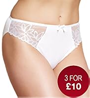 Paradise Embroidered High Leg Knickers