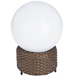 EGLO Solar-LED Leuchte Rattan/Weiß Kegelform