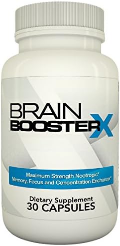 Brain Booster X - Memory, Focus and Concentration Supplement, Natural Cognitive Enhancer and Memory Loss Support. 30 Extra Strength Capsules/Pills