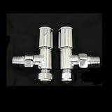 Chrome Angled Towel Rail Radiator Valve Taps