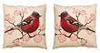 Red Bird Indoor/Outdoor Weather Resistant Fabric Pillows (Set of two 20 inch