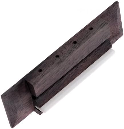 2pcs Ukulele Rosewood Bridge Hardwood 82x25x8mm+ Bone Saddle 12mm String Spacing