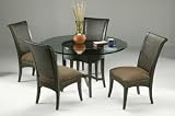 Pastel Furniture 54 inch Round Latigo Brown Glass Dining Table