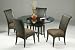 Pastel Furniture 54 inch Round Latigo Brown Glass Dining Table