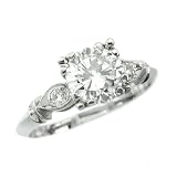 14K White Gold Antique Diamond Engagement Ring