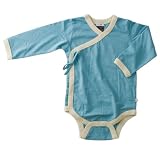 Baby Soy Long Sleeve Kimono Bodysuit Onesie (3-6 months, ocean)