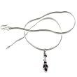 Sterling Silver Garnet Gemstone Pendant with Chain 1.75 Inches
