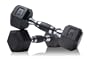8lb Hex Dumbbell Pair - Rubber Grip Inlay - Chrome Finish