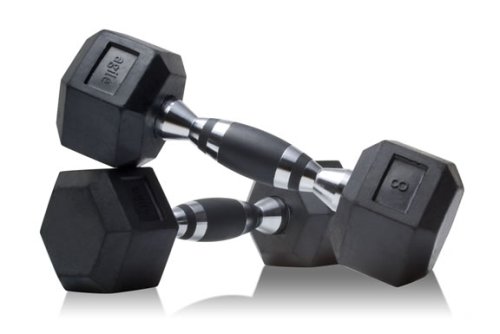 3lb Hex Dumbbell Pair - Rubber Grip Inlay - Chrome Finish
