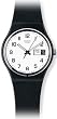 Swatch Men's Irony GB743 Black Rubber Quartz Watch with White Dial