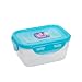 Lock&Lock BPA Free Nestable Style Food Container with Leak Proof Blue Lid with hook, 19-Ounce/2.4-Cup