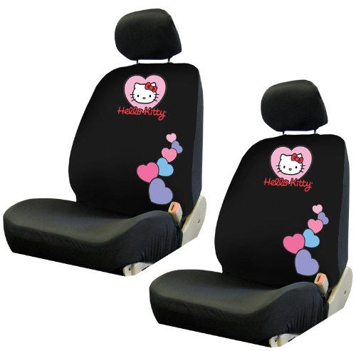 Front Low Back Car Truck SUV Bucket Seat Covers - Hello Kitty Sanrio - Pair