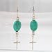 Sterling Silver, Vermeil and Turquoise Cross Earrings, #8836