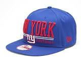 NFL Unisex Adult New York Giants Lateral Snapback Cap (Blue, One Size Fits All)