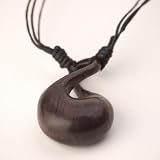 Maori wood hand carving pendant twist necklace tribal