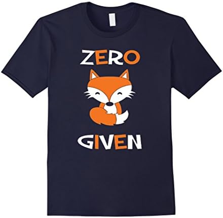 Men's Zero Fox Given Funny Cute Animal Pun Joke Angry Give T-Shirt Large Navy