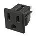 uxcell US Plug AC 125V 15A Panel Mount Outlet Power Socket Black