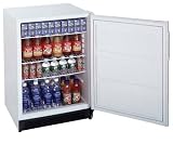 Summit Commercial Series FF7L 5.5 cu. ft. Compact Refrigerator with Adjustable Shelves, No Internal Fans, Interior Light, Front Lock and Commercially Approved: White with Wire Shelves