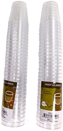 60 ps Disposable Clear Plastic Shot Glasses 1 oz. Holiday Party Catering Special