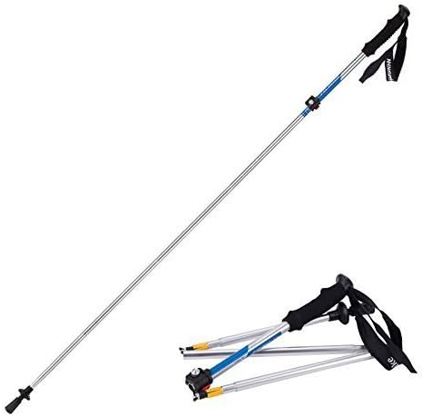 Weanas® 1pc Folding Collapsible Alpenstocks Ultralight Travel Hiking Climbing Backpacking Walking Trekking Pole Climbing Stick with EVA Foam Handle