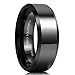 King Will 8mm Black Tungsten Carbide Ring Wedding Band High Polished Finish Comfort Fit