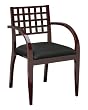 2 Pack Mahognay Leg Chairs with Wood Criss-Cross Back By Office Star