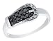 Black and White Diamond Buckle Ring 1/5 Carat (ctw) in White Gold