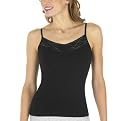 Gilligan & O'Malley&reg; Cotton Camisole with Lace - Ebony