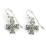 Barse Sterling Silver Scroll Cross Earrings