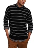 Psycho Bunny Mens Striped Crew Neck Sweater