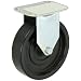 E.R. Wagner Plate Caster, Rigid, Polyolefin Wheel, Plain Bearing, 280 lbs Capacity, 5" Wheel Dia, 1-1/4" Wheel Width, 5-5/8" Mount Height