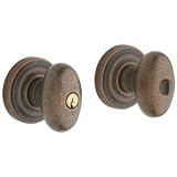 Baldwin Hardware Door Hardware 5225 XXX ENTR Baldwin Egg Knob Emergency Exit Keyed Entry Antique Nickel Dull