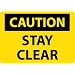 NMC C353RB OSHA Sign, Legend "CAUTION - STAY CLEAR", 14" Length x 10" Height, Rigid Plastic, Black on Yellow