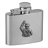 Sir Winston Churchill 2oz Stainless Steel Hip Flask
