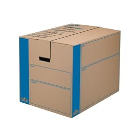 Fellowes Large SmoothMove Moving Box, 6 Pack, 18 x 18 x 24 Inches