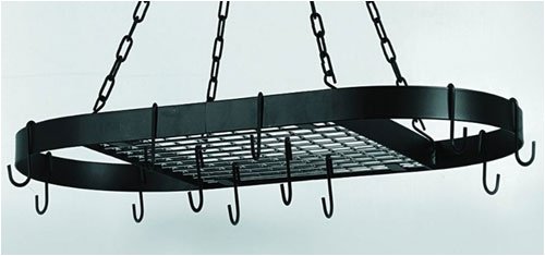 Old Dutch Oval Matte Black Light Weight Hanging Pot Rack