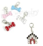 5 Pet Charms - Dog Charms - collar charms by Pet Jewelry Beverly Hills - Dog Collar Charms with Swarovski Crystals