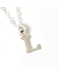 Jo For Girls Sterling Silver Letter L Pendant on 14 Inch Chain