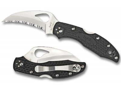 Hawkbill, Black FRN Handle, Serrated