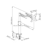3 Way Adjustable Tilting Desk Mount Bracket for LCD(Max 33Lbs, 10~25inch)- Black