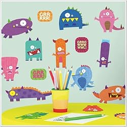 Magnificent Peel & Stick By RoomMates Monsters Wall Decals