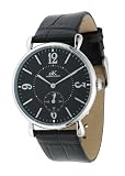 Adee Kaye Stunning Vintage Style Mechanical Mens Watch w/ Black Dial and Cabochon Crown