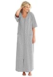 Long Robe In French Terry With Zip Front (Heather Grey,1X)